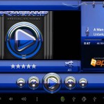 Poweramp skin Blue Glas Deluxe v1.33 Apk