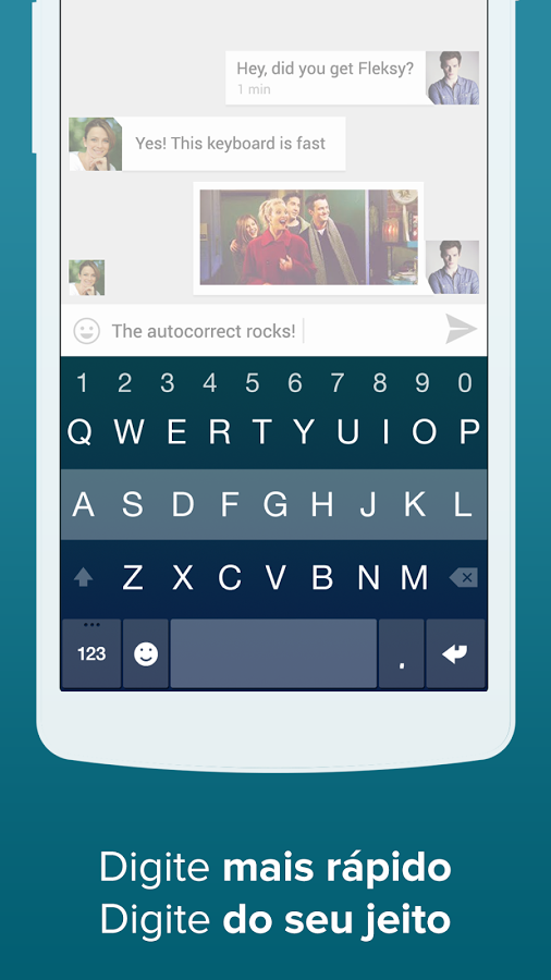  Teclado Fleksy + Emoji: captura de tela 