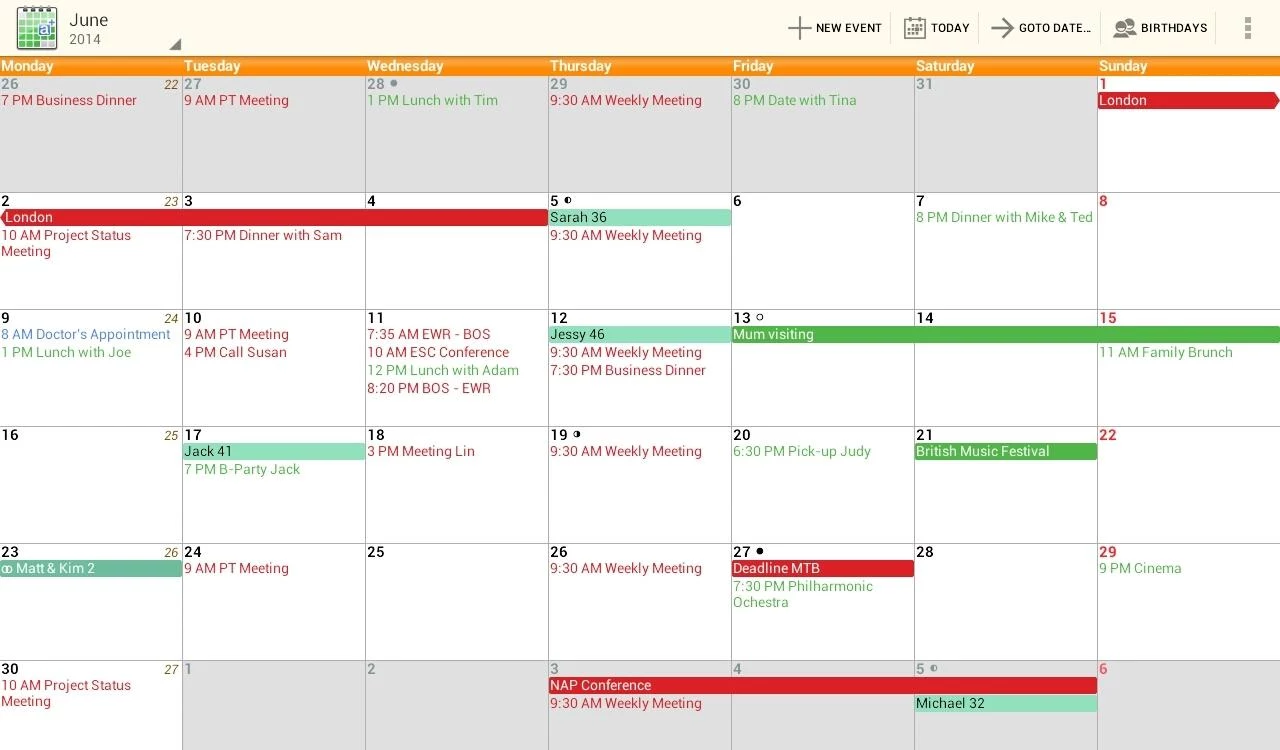 aCalendar+ Calendar & Tasks - screenshot