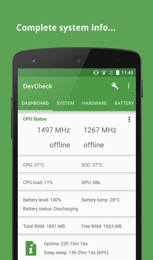  DevCheck System Info: captura de tela 