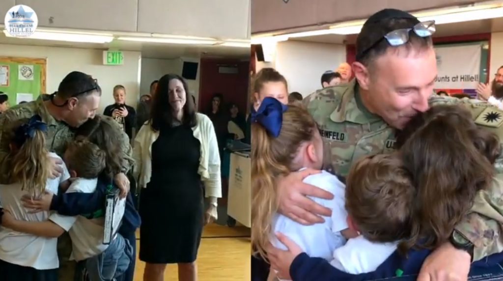 Jewish Soldier Surprises Family at Purim Party With Return From Afghanistan
